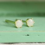 ピアス 手作り ミルキーホワイトキュービック 3ミリ ラウンド