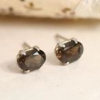 ピアス手作りK14WGスモーキーク...