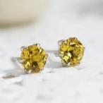 イエローベリル5ミリラウンドピアス