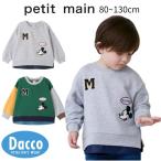 ショッピングsale petit main 【10％OFF SALE セール】Petit main プティマイン  【Disney】ワッペントレーナー(80~130cm)9553219 子供服 ベビー キッズ 男の子 トップス  ロンT 2025 秋冬