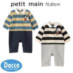 ショッピングsale petit main 【10％OFF SALE セール】Petit main プティマイン  【Disney】ラガーカバーオール(70/80cm)9553548 子供服 ベビー 赤ちゃん ロンパース 2025 秋冬