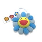 [Kaikai Kiki] カイカイキキ 村上隆 お花 ぬいぐるみ バッジ 兼 ストラップ 直径 8cm おまけ付き 水色