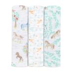 【予約】aden + anais エイデンアンドアネイ おくるみスワドル イヤーオブザホース・うま 3枚 | 2026年 コットン 干支シリーズ 午年 ギフト 出産祝い