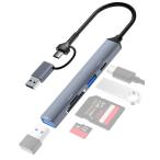 USB 3.0 ハブ MicroSD/SDカードリーダー Type-C & Type-A対応、TF/マイクロSDカードリーダー、USB-C データ転送