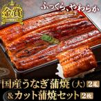 ショッピングうなぎ 国産うなぎ 蒲焼き 長蒲焼（大）2尾＆カット蒲焼2枚セット 鰻 ウナギ プレゼント 贈答 内祝い 贈り物 グルメ 高級 大きめ 送料無料