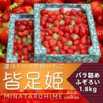 バラ詰め 2箱（1.8kg）完熟いちご皆足姫【ふぞろいだけど濃厚トロリ】