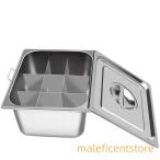 おでん鍋 IH対応 角 仕切り鍋 業務用 家庭用 両手鍋 ステンレス鋼 中華火鍋 卓上鍋 直火対応 蓋/仕切り付 関東煮 しゃぶしゃぶ鍋 (おでん鍋ハンドル付き+蓋+仕切