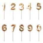 YIXINLYMY キャンドル ろうそく 誕生日 数字 10個入り ろうそく バースデーキャンドル 3Dシェイプ バースデーケーキ ゴールドグリッター