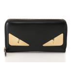 FENDI Fendi bagz I Monstar раунд застежка-молния длинный кошелек чёрная кожа 2141300344857[436]