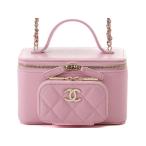 CHANEL Chanel 2WAY Mini vanity цепь плечо розовый черная икра s gold [472]HA