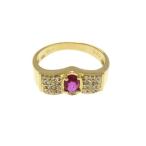 Jewelry ノンブランドジュエリー ゴールド(K18) ルビー(R0.30ct) ダイヤモンド(D0.20) 3.6g 13号【430】
