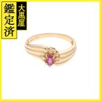 JEWELRY ювелирные изделия кольцо K18 желтое золото рубин бриллиант 0.03ct примерно 2.1g 7 номер 2147200517308