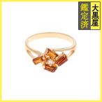JEWELRY non бренд ювелирные изделия кольцо кольцо K18 желтое золото топаз бриллиант 11 номер 3.0g