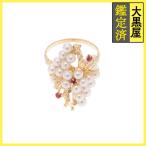 JEWELRY non бренд ювелирные изделия кольцо K18 Gold / жемчуг / рубин /17 номер вес примерно 7.6g