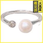 JEWELRY non бренд ювелирные изделия кольцо бриллиант жемчуг кольцо K10WG D0.05ct P примерно 5.9mm примерно 1.8g #10