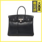 HERMES エルメス バーキンヴェルソ35 ネイビー/グリーン シルバー金具 ボックスカーフ □I刻印（2005年頃製造）