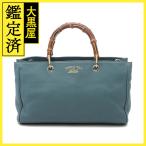 GUCCI Gucci bamboo shopa- medium большая сумка голубой кожа van f2143200628235