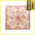 Herm=s Hermes шарф Calle 90 A LA LUMIERE DU FLAMBEAU Calle 90 розовый бежевый 