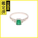 JEWELRY non бренд ювелирные изделия кольцо 14 номер платина 900/ изумруд 0.80ct/ бриллиант 0.1ct/ вес примерно 4.2g