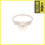 MIKIMOTO Mikimoto кольцо 14 номер платина 950/ жемчуг примерно 8.8mm/ бриллиант 