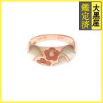 JEWELRY ювелирные изделия кольцо K18 розовое золото White Butterfly . коралл бриллиант 0.01ct примерно 4.3g 2120800010189