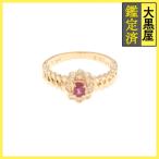 JEWELRY ювелирные изделия кольцо K18 рубин 0.20ct бриллиант 0.04ct примерно 3.1g 12 номер 
