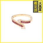 JEWELRY ювелирные изделия кольцо K18 рубин бриллиант 0.13ct примерно 2.6g 11.5 номер 