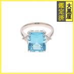 JEWELRY non бренд ювелирные изделия кольцо 12 номер платина 900 голубой топаз / бриллиант 0.20ct