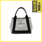 BALENCIAGA Balenciaga сумка темно-синий бегемот sS 339933 белый / черный парусина / кожа 