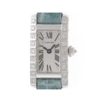 CARTIER カルティエ ラニエール タンク アロンジェSM WJ200338 腕時計 K18WG/ダイヤモンドベゼル シルバー文字盤 【中古】472