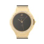 HUBLOT ウブロ クラシック MDM 140.10.5 腕時計 K18イエローゴールド/ラバー ブラック文字盤 レディース【中古】472
