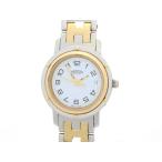 HERMES エルメス クリッパーコンビ CL3.240 腕時計 ステンレス/GP クオーツ ホワイト文字盤 レディース【中古】【473】