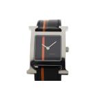 HERMES エルメス Hウォッチ HH1.210 腕時計 ステンレススチール/レザー ブラック レディース クオーツ 2148104022714 【200】【中古】