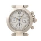 CARTIER カルティエ ウォッチ パシャCクロノ 時計 W31039M7 腕時計 ステンレス ホワイト ボーイズ【中古】432