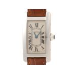 CARTIER カルティエ ウォッチ タンクアメリカンSM 時計 W2601956 腕時計 K18ホワイトゴールド/レザー アイボリー レディース【中古】432