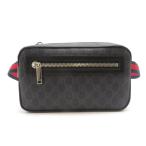 GUCCI Gucci GGs шкив m черный / серый 792094 сумка-пояс покрытие парусина / кожа / ткань мужской [ б/у ]431