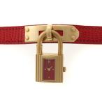 HERMES エルメス ウォッチ ケリーウォッチ KE1.201 腕時計 リザード/GP レッド 〇Y 刻印 レディース【中古】471