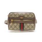 GUCCI Gucci off .tia маленький ремень сумка бежевый 517076 покрытие парусина / кожа Brown [ б/у ]431