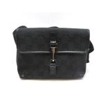 GUCCI Gucci GG сумка-пояс парусина / кожа 92543 черный унисекс [ б/у ]430