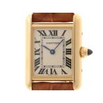 CARTIER カルティエ タンク ルイSM WGTA0342 腕時計 K18イエローゴールド/本革 シルバー文字盤 レディース【中古】472