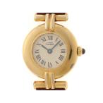 CARTIER カルティエ ウォッチ マストコリゼ ヴェルメイユ 時計 W15051A8 腕時計 GP/革 アイボリー文字盤 レディース【中古】471