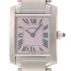 CARTIER カルティエ タンクフランセーズSM W51028Q3 腕時計 SS ステンレススチール クオーツ ピンクシェル文字盤 レディース【中古】460