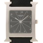 HERMES  エルメス  Hウォッチ  HH1.510  ステンレススチール/本革  ブラック文字盤  クオーツ  ボーイズ時計  207【中古】2148104156600
