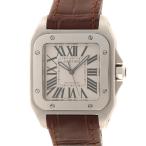 CARTIER　カルティエ　サントス 100MM　W20126X8　SS/レザー　シルバー　メンズ　自動巻き　2148104158826【中古】【430】