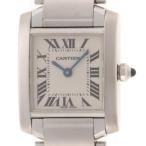 CARTIER カルティエ タンクフランセーズSM W51008Q3 腕時計 ステンレススチール アイボリー レディース【中古】431