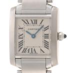 CARTIER カルティエ タンクフランセーズSM W51008Q3 腕時計 ステンレススチール アイボリー レディース【中古】