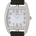 HERMES エルメス ケープコッド CT1.230  ステンレススチール/革  クオーツ シェル文字盤 レディース【432】【2148104175090】