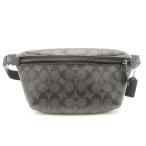 COACH Coach signature сумка-пояс серый / черный PVC/ кожа сумка-пояс парусина серый / черный мужской [ б/у ]431