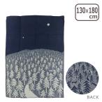 【並行輸入品】クリッパン ウールブランケット 130x180 HOUSE IN THE FOREST NAVY BLUE lambs wool blankets KLIPPAN