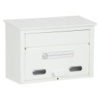 グリーンライフ ポスト 壁掛け日本製 スチール製 A4サイズ対応 南京錠取付可 ホワイト FH-30W